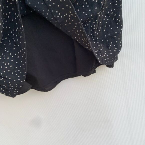 Madewell Size 6 Black Printed Flutter Sleeve Dress Polka Dots Mini Short Sleeve - Picture 4 of 8